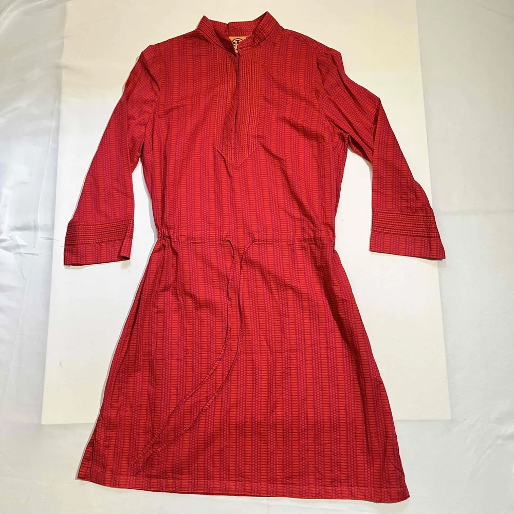 Tory Burch Womens Tunic Dress Tie-Waist Hook Front Cover Up Beach Summer Large